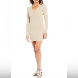 Gianni Bini Henley ribbed long sleeve dress